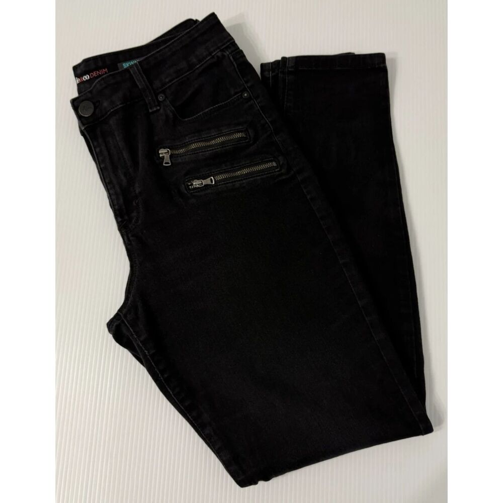 Style & Co Denim Skinny Jeans High Rise Black Women's Size 12 (Fit 32x29) - Picture 3 of 11